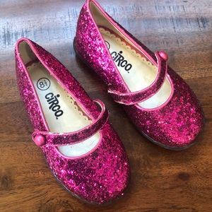 Kids glitter dress shoes - fuchsia Size 8.5